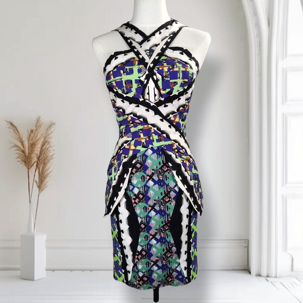Peter Pilotto SS12 Mira Dress Halter Mini Crisscross Runway UK 8 US 4